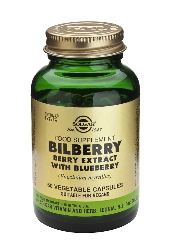 Solgar Bilberry Berry Extract With Blueberry X 60 Vegicaps