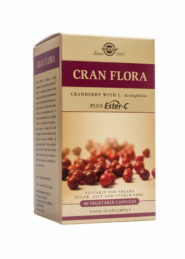 Solgar Cran Flora With Probiotics Plus Ester C 60 Veg Caps Solgar Cran Flora With Probiotics Plus Ester C 60 Veg Caps