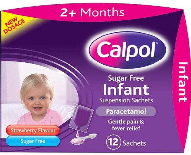 Calpol Sugar Free Infant Suspension Sachets X 12 Sachets