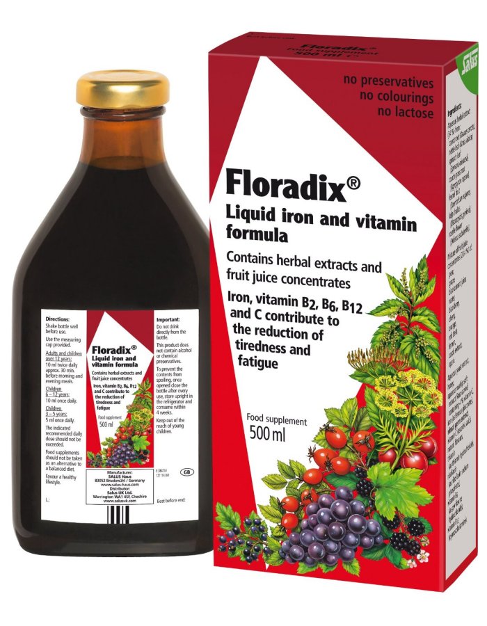Floradix Liquid Iron And Vitamin Formula 500ml