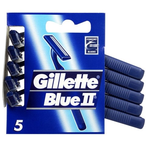 Gillette Blue Ii Fixed Disposable Razors X 5 Gillette Blue Ii Fixed Disposable Razors X 5