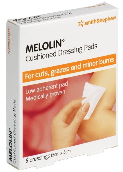 Melolin Cushioned Dressing Pads 5cm X 5cm X 5